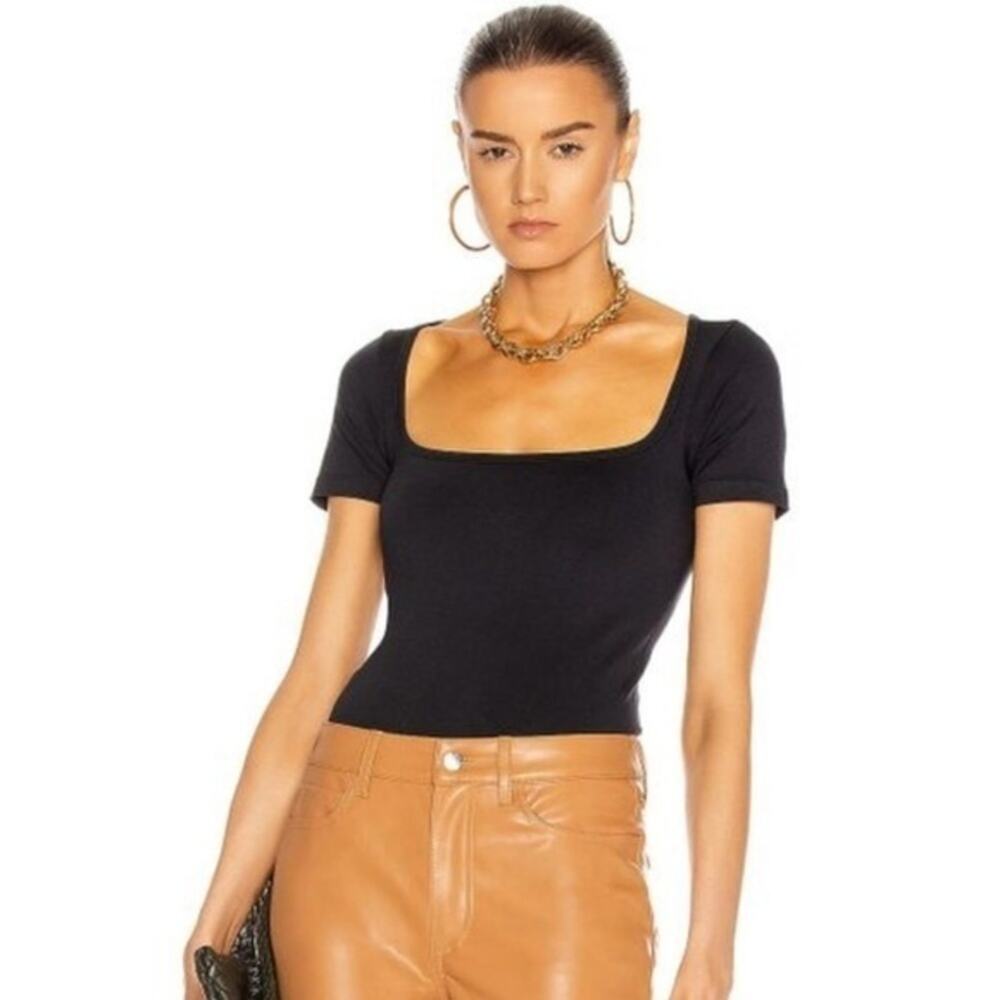 Simon Miller Eero Square Neck Body Suit Size XS Black New with Tags